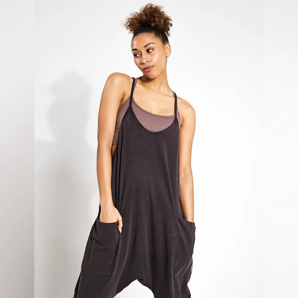 Free People Hot Shot Onesie Black Washed XS B1171 - Picture 3 of 9